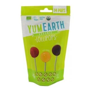 YUMEARTH Piruletas de Frutas Ecológicas Cereza / Pino Manzana / Uva 14 uds.