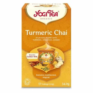 YOGI TEA Turmeric Chai Té orgánico para la relajación y mejora del estado de ánimo 17 bolsitas 30.6gr