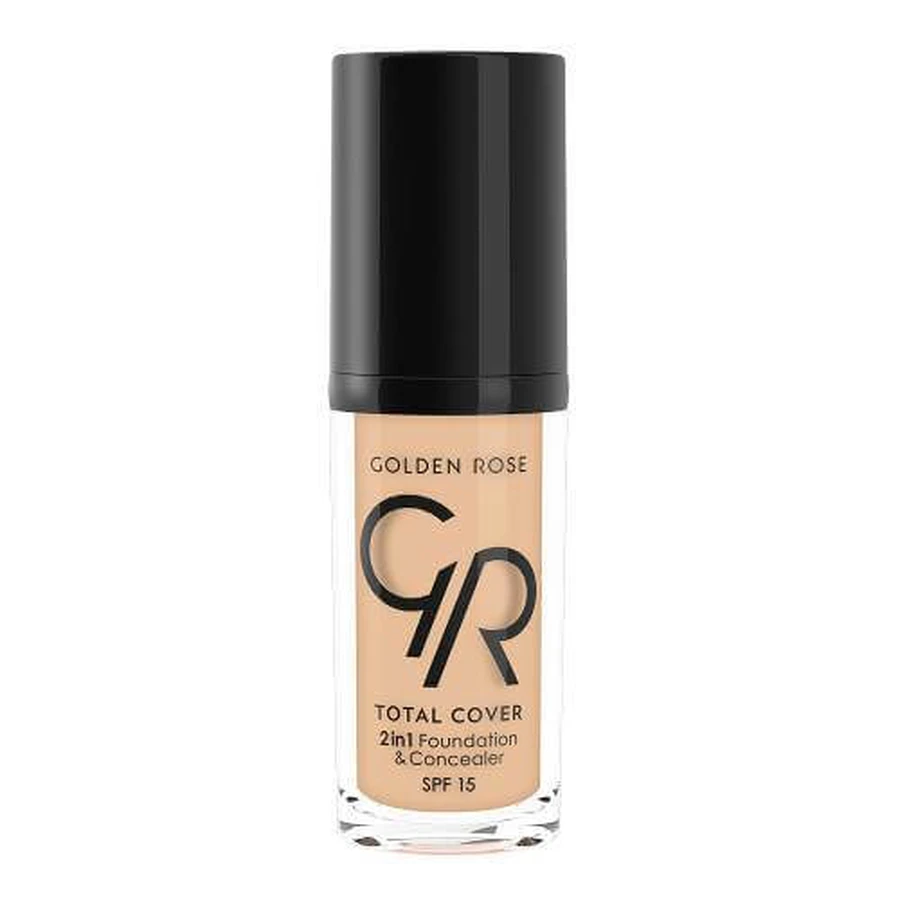GOLDEN ROSE Total Cover 2 in 1 Base & Concealer No.02 - Ivory 30ml