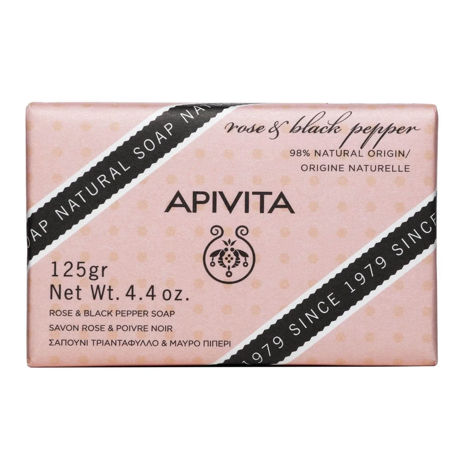 APIVITA Natural Soap with Rose & Black Pepper for Face & Body 125g