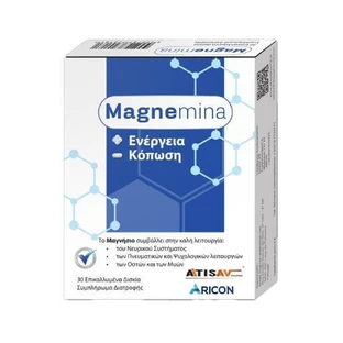 ARICON Magnemina Nutritional Supplement for Energy & Fatigue Reduction 30 Coated Tablets