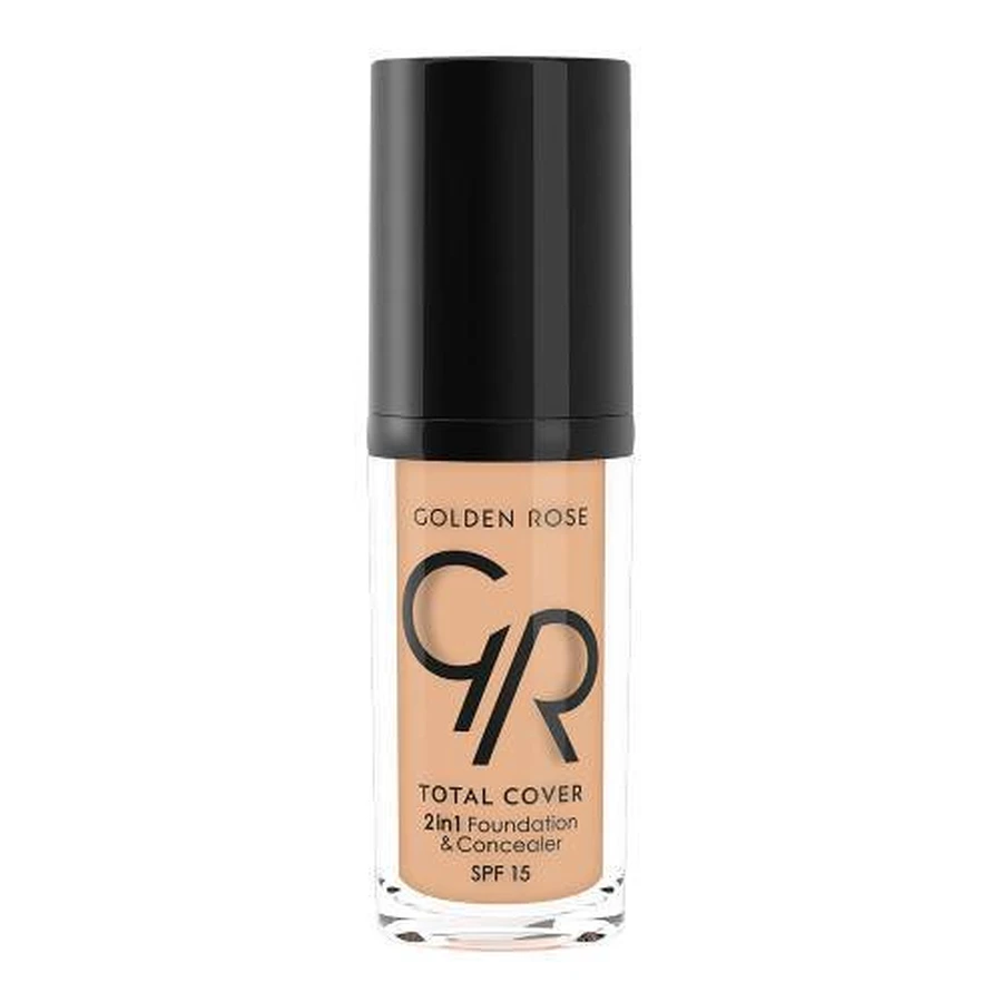GOLDEN ROSE Total Cover 2 in 1 Base & Concealer No.12 - Light Beige 30ml