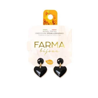 FARMA BIJOUX Hypoallergenic Earrings Pendant Black Hearts 20,0mm