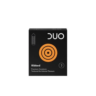 DUO Préservatifs nervurés avec nervures pour le plaisir et une excitation plus forte 3 pcs.