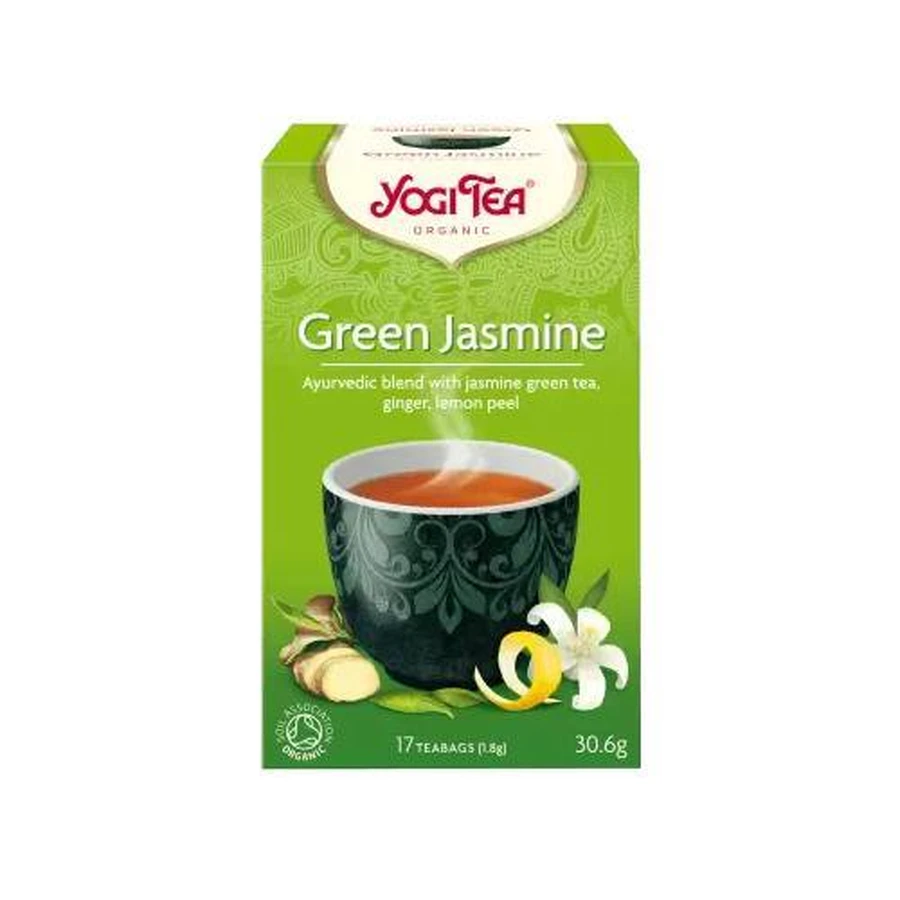 YOGI TEA Té verde de jazmín ecológico para tonificar, adelgazar y digerir 17 bolsitas 30.6g