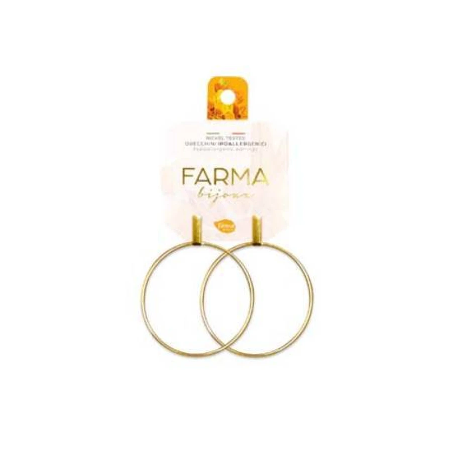 FARMA BIJOUX Pendientes Hipoalergénicos Baño de Oro 40mm
