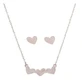 DALEE Set de joyería hipoalergénica con collar triple corazón y pendientes de acero