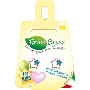 FARMA BIJOUX Hypoallergenic Earrings Star White Blue 10mm