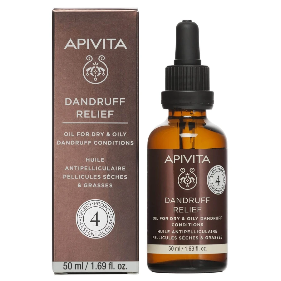 APIVITA Huile anti-sécheresse et anti-pelliculaire au céleri, à la propolis et aux 4 huiles essentielles 50ml