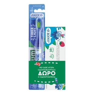 GUM Promo Pack 903M2 Brosse à dents avec poils souples pour les 6+ ans + Dentifrice cadeau 6+