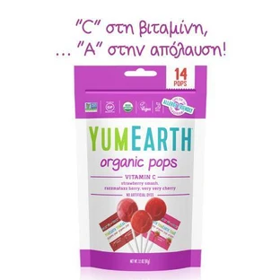 YUMEARTH Organic Lollipops Vitamin C Organic Fruit Lollipops Enriched with Vitamin C 14 pcs.