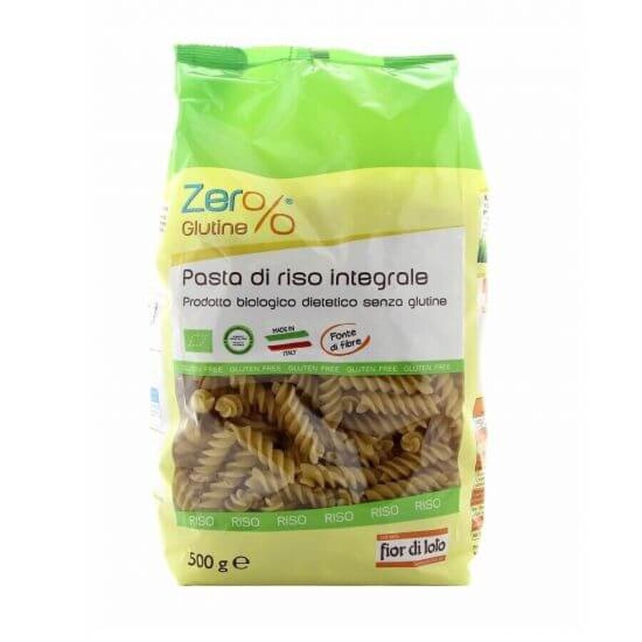 Fusilli de arroz integral sin gluten, 500 gr, Fior Di Loto