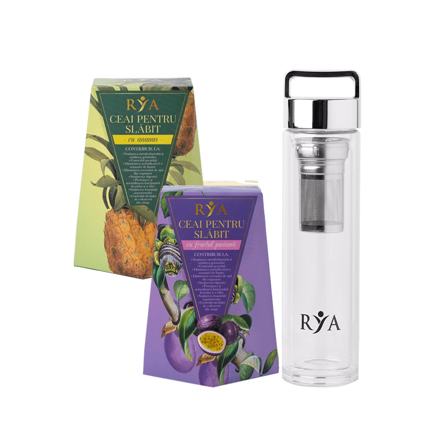 Pack of 2 tins of Weak Tea + Bottle with Double Wall Infuser