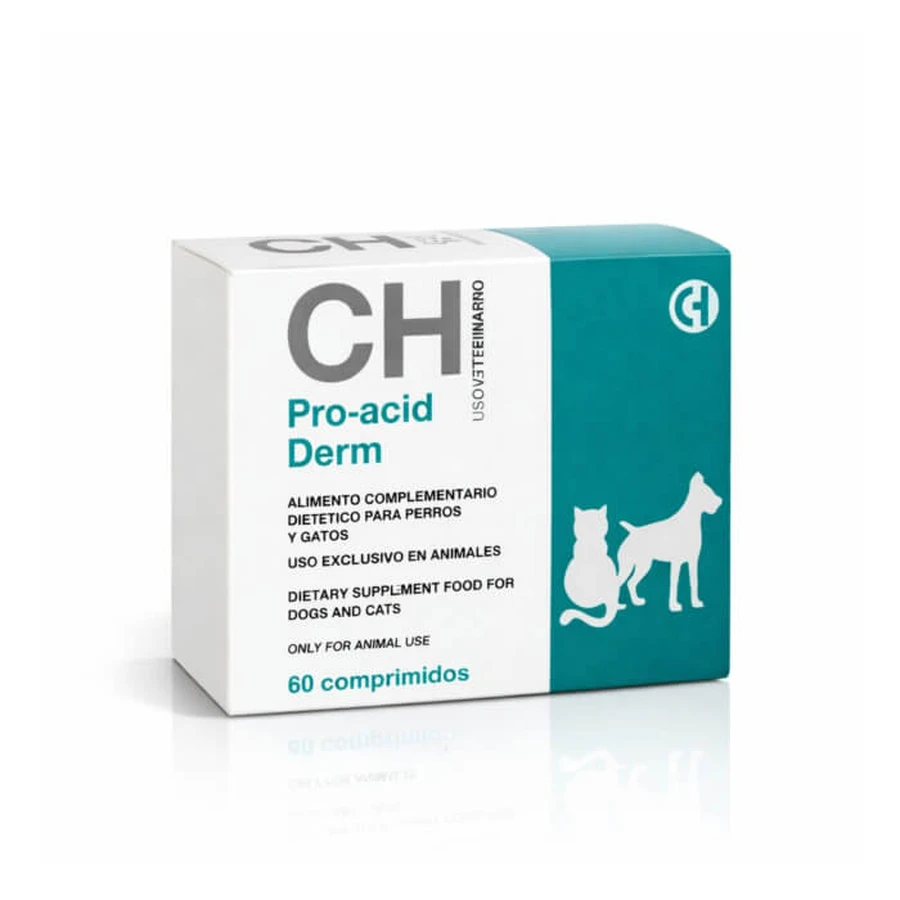 CH PRO-ACID DERM aanbevolen bij de preventie en behandeling van huid- en pelsziekten 60 tbl