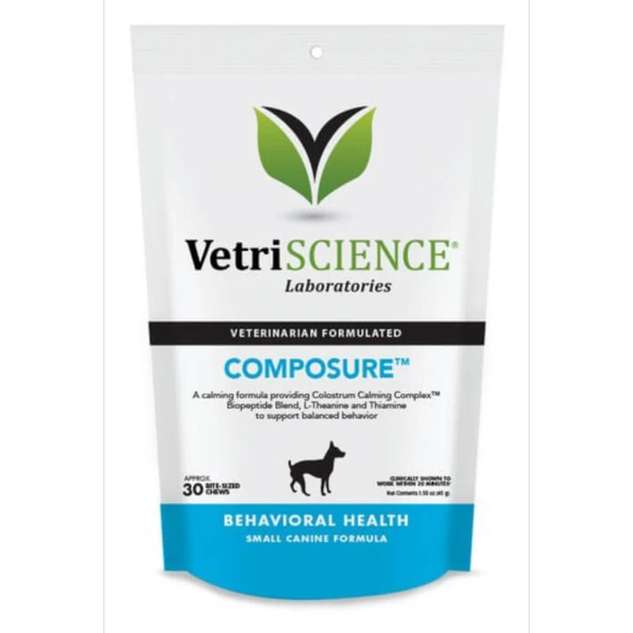 Vetriscience composure calmante bajo estrés en perros pequeños, 30 comprimidos