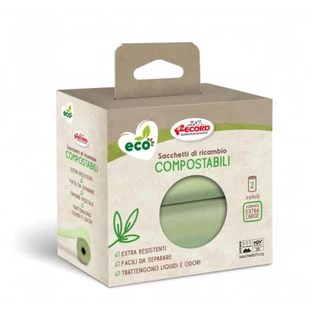 Compostable hygienic bags for dogs - set 2 rolls x 15pcs Record- Green