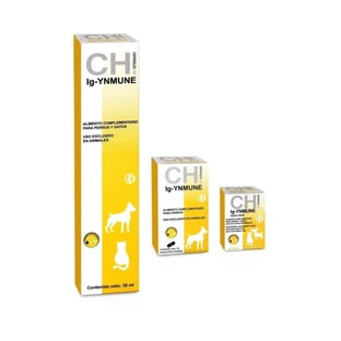 CH IG IG-YNMUNE RAZAS MINI RAZAS MINI weakened immune system stimulator, is a new complementary food for immunocompromised dogs and cats that strengthens the intestinal lining 60 TBL