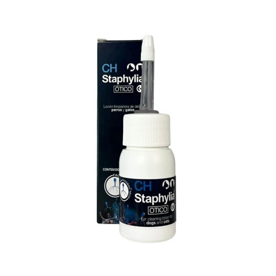 CH STAPHYLIA OTICO Lotion nettoyante pour chiens et chats sujets à des problèmes dermatologiques d'oreille 30ML