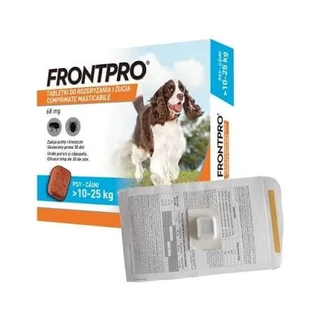 FrontPro 68 mg comprimés à croquer contre les puces et les tiques pour les chiens de 10 à 25 kg - 1 comprimé