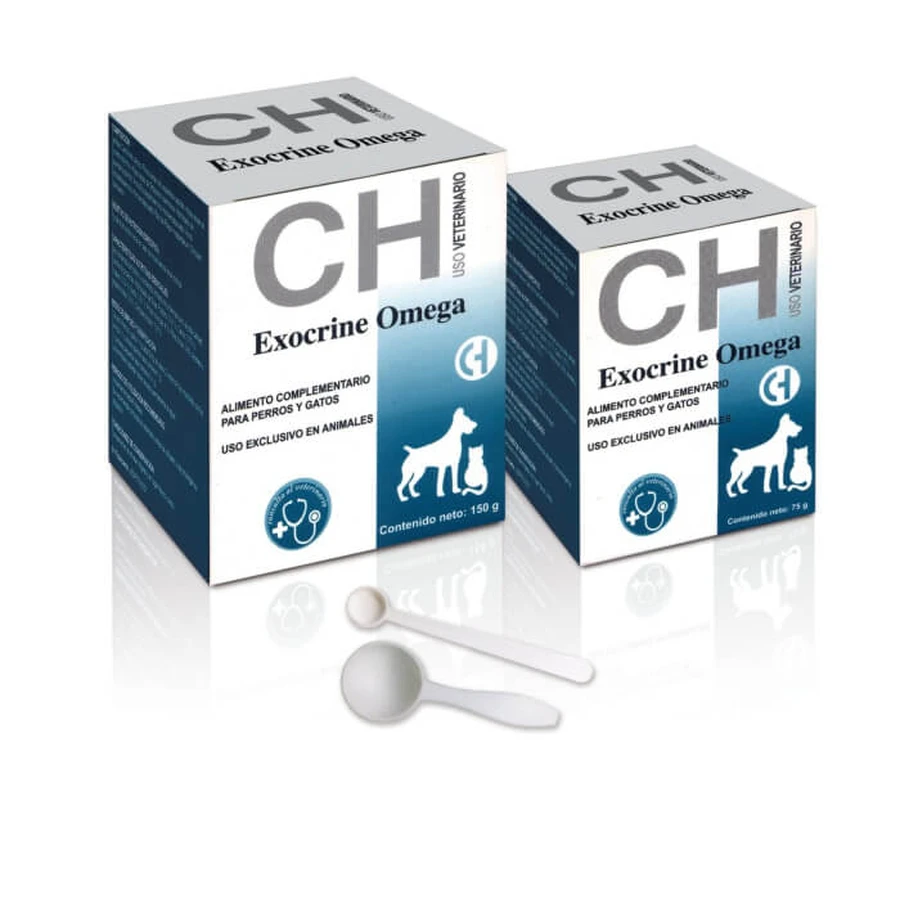 CH EXOCRINE OMEGA supplément pour chiens et chats, utilisé en cas de troubles pancréatiques et de malabsorption 150 g