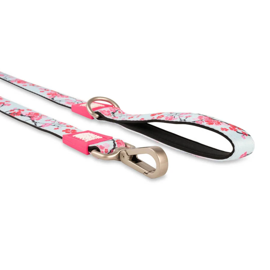 MAX & MOLLY Cherry Bloom, guinzaglio per cani, poliestere, blu e rosa, M(1,2m x 2cm)