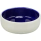 TRIXIE, honden- en kattenbak, rond, keramiek, wit en blauw, XS(0.3l, ⌀12cm)
