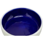 TRIXIE, honden- en kattenbak, rond, keramiek, wit en blauw, XS(0.3l, ⌀12cm)