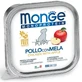 MONGE Monoprotein Monoprotein Puppy&Junior, XS-XL, Pollo y Manzana, bandeja de comida húmeda monoproteica sin cereales para perros junior, (paté), 150g