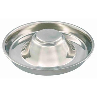 TRIXIE Puppy Bowl, cuenco para perros, redondo, acero inoxidable, plata, M-L(1,4l, ⌀29cm)