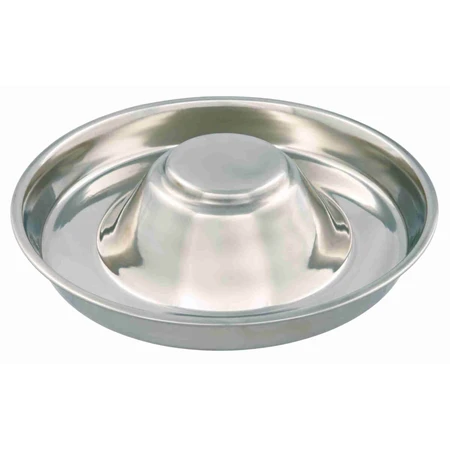 TRIXIE Puppy Bowl, cuenco para perros, redondo, acero inoxidable, plata, M-L(1,4l, ⌀29cm)