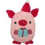 TRIXIE Weihnachtsschweinchen, Plüschtier Hunde XS-M, Plüsch, rosa und rot, 19cm