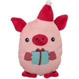 TRIXIE Kerstvarkentje, pluche knuffel honden XS-M, pluche, roze en rood, 19cm
