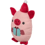 TRIXIE Weihnachtsschweinchen, Plüschtier Hunde XS-M, Plüsch, rosa und rot, 19cm