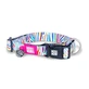 MAX & MOLLY Smart ID Magic Zebra, hondenhalsband, verstelbaar, polyester, wit, drietand gesp, S(28-45 x 1.5cm)