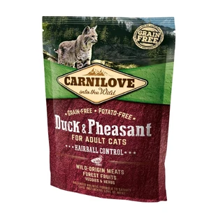 CARNILOVE Hairball Control, Eend en Fazant, graanvrij droogvoer voor katten, haarbal controle, 400g