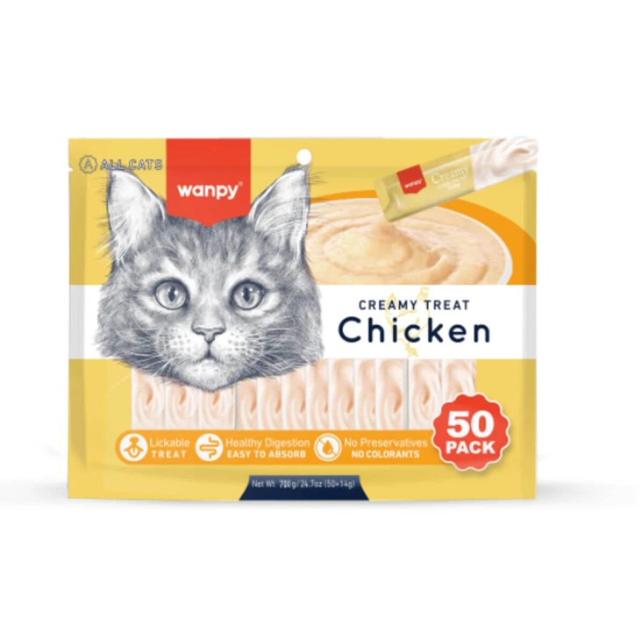 WANPY Creamy Treat, Chicken, cat reward bag, (puree), 700g