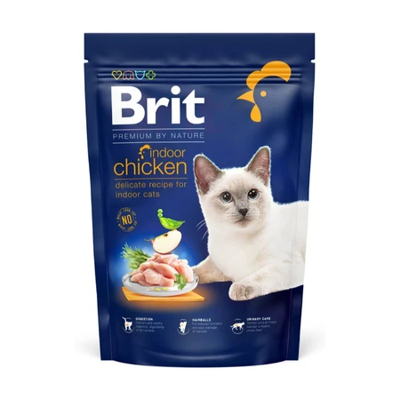 BRIT Premium by Nature Indoor, Huhn, Trockenfutter für Wohnungskatzen, 800g