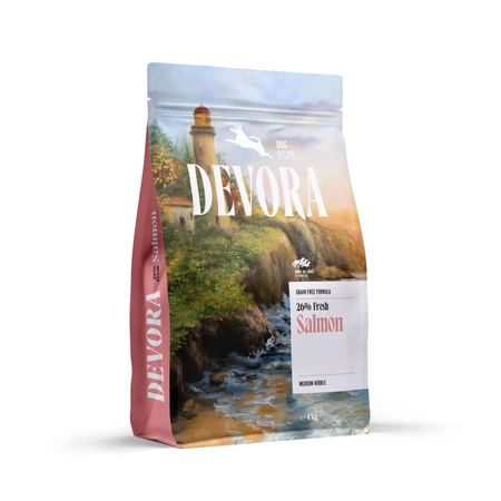 DEVORA Monoprotein, XS-XL, Salmon, single protein dry food, cereal-free, 4kg