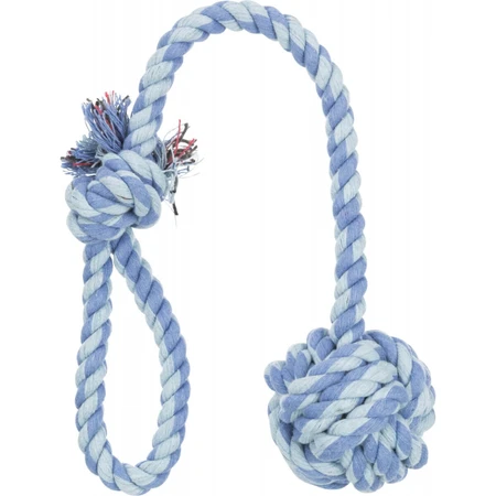 TRIXIE, jouet boule avec poignée en corde pour chiens, 7cm, multicolore