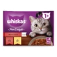 WHISKAS Pure Delight Classic Selections, Beef and Chicken, sachet wet cat food, (in aspic), multipack, 85g x 4
