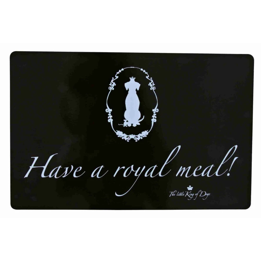 TRIXIE King of Dogs, alfombrilla para perros, rectangular, antideslizante, plástico, negro, 1 ud. 44x28cm