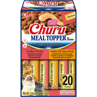 INABA Churu Churu Meal Topper Varieties, Chicken, boîte de nourriture humide sans céréales pour chats, (topping), 280g