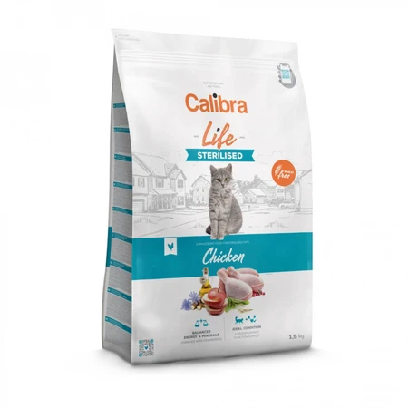 CALIBRA Life Sterilized , Chicken, dry food for sterilized cats, 1.5kg