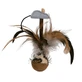 Trixie, bal met veren en muis, speeltje, katten, pluche, veelkleurig, 15cm
