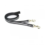 JULIUS-K9 IDC, correa doble Y con 2 mosquetones sin asa perros, nylon, cinta, 25mm x 2,2m, negro