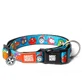 MAX & MOLLY Smart ID Little Monsters, hondenhalsband, verstelbaar, polyester, blauw, drietand gesp, S(28-45 x 1.5cm)