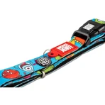 MAX & MOLLY Smart ID Little Monsters, dog collar, adjustable, polyester, blue, trident buckle, S(28-45 x 1.5cm)