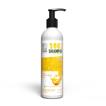 FRESH FARM Aceites Vegetales, XS-XL, champú para perros, botella, 250ml