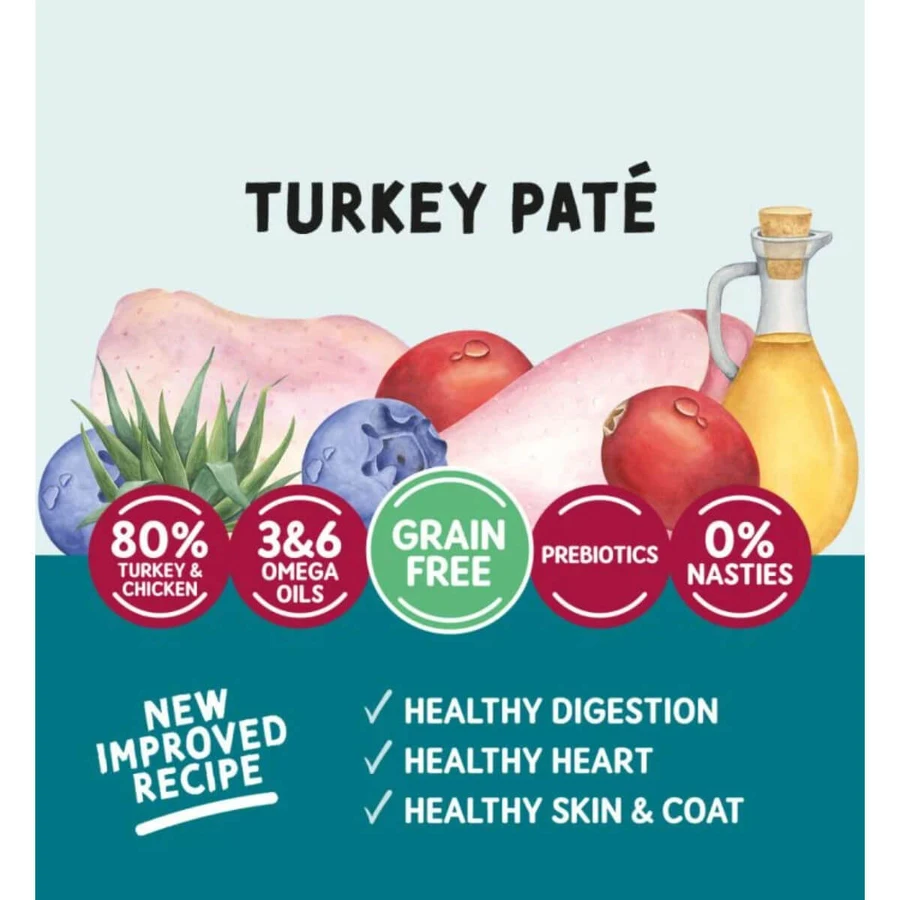 NATURO, Pavo, comida húmeda sin cereales para gatos, (paté), 85g