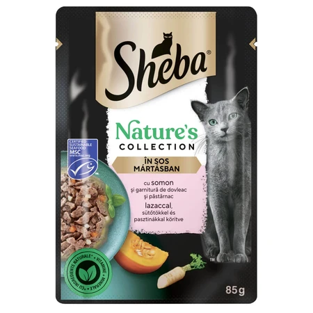 SHEBA Nature's Collection, Lachs, Sachet Nassfutter, getreidefrei, (in Sauce), 85g